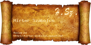 Hirter Szabolcs névjegykártya